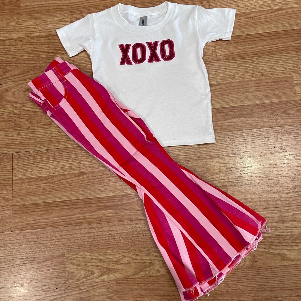 Girls boho denim bell bottoms